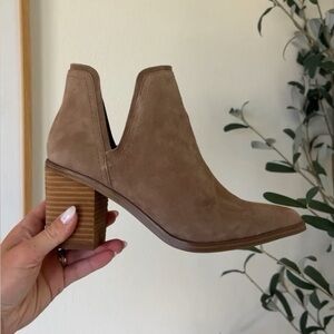 Steve Madden Havannah Brown Leather Suede Ankle Heeled Booties Boots Size 10